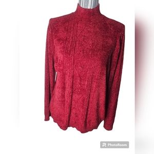 Alfred Dunner women's red long-sleeved turtleneck sweater size M